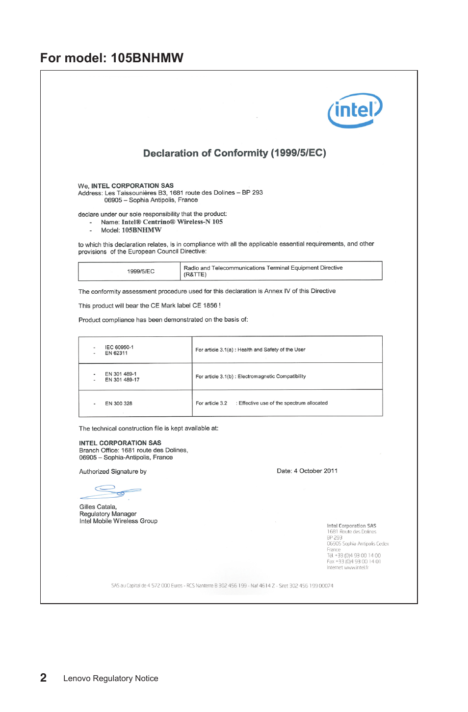 For model: 105bnhmw | Lenovo S310 All-in-One User Manual | Page 3 / 7