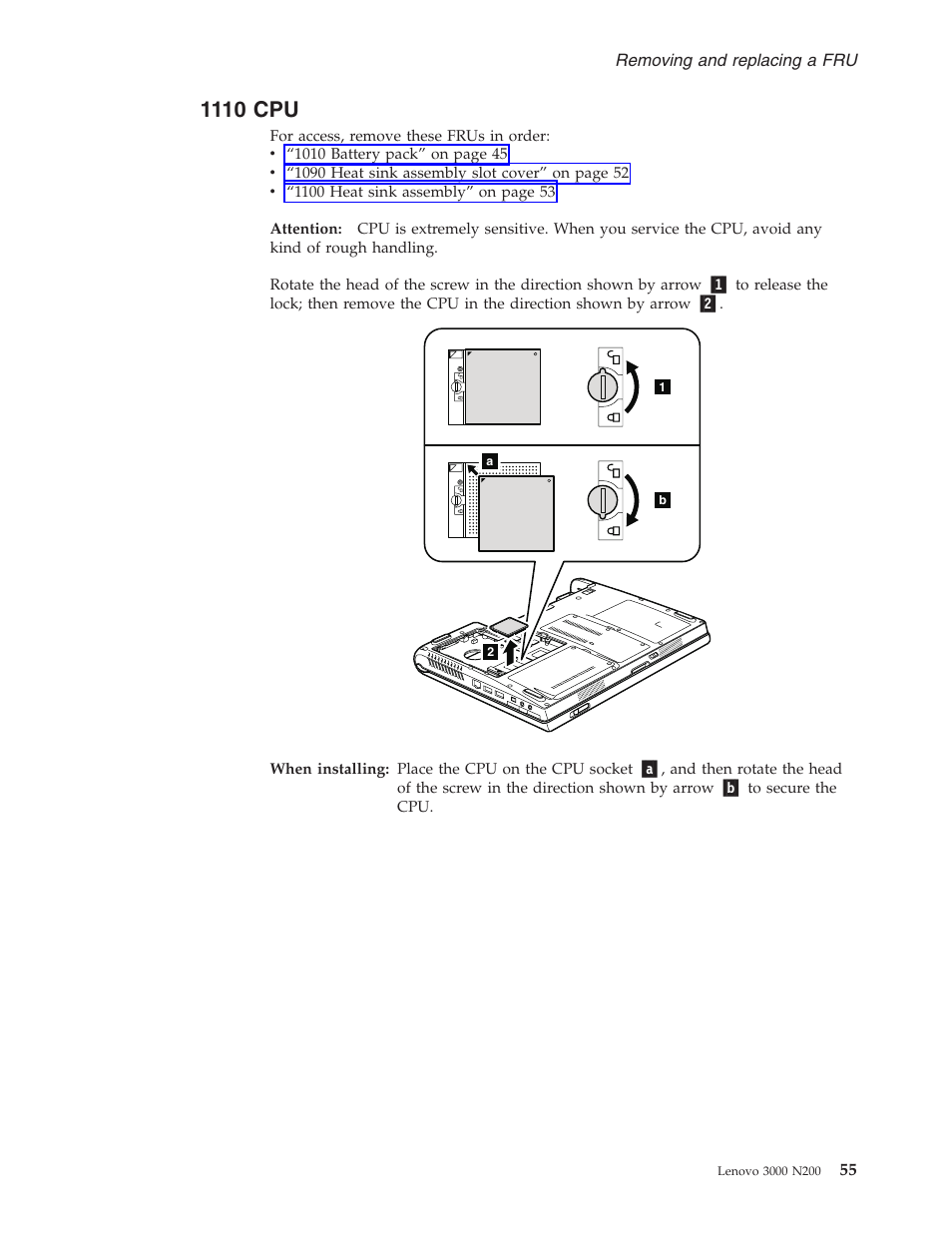 1110 cpu | Lenovo 3000 N200 Notebook User Manual | Page 61 / 107