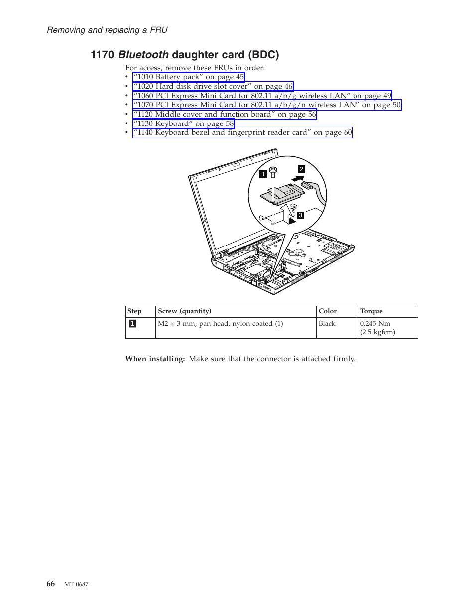 1170 bluetooth daughter card (bdc), Bluetooth, Daughter | Card, Bdc) | Lenovo 3000 N200 Notebook User Manual | Page 72 / 107