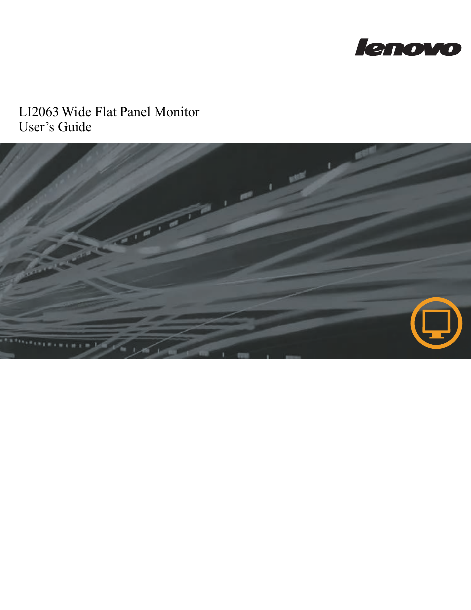 Lenovo LI2063 Wide Flat Panel Monitor User Manual | 27 pages