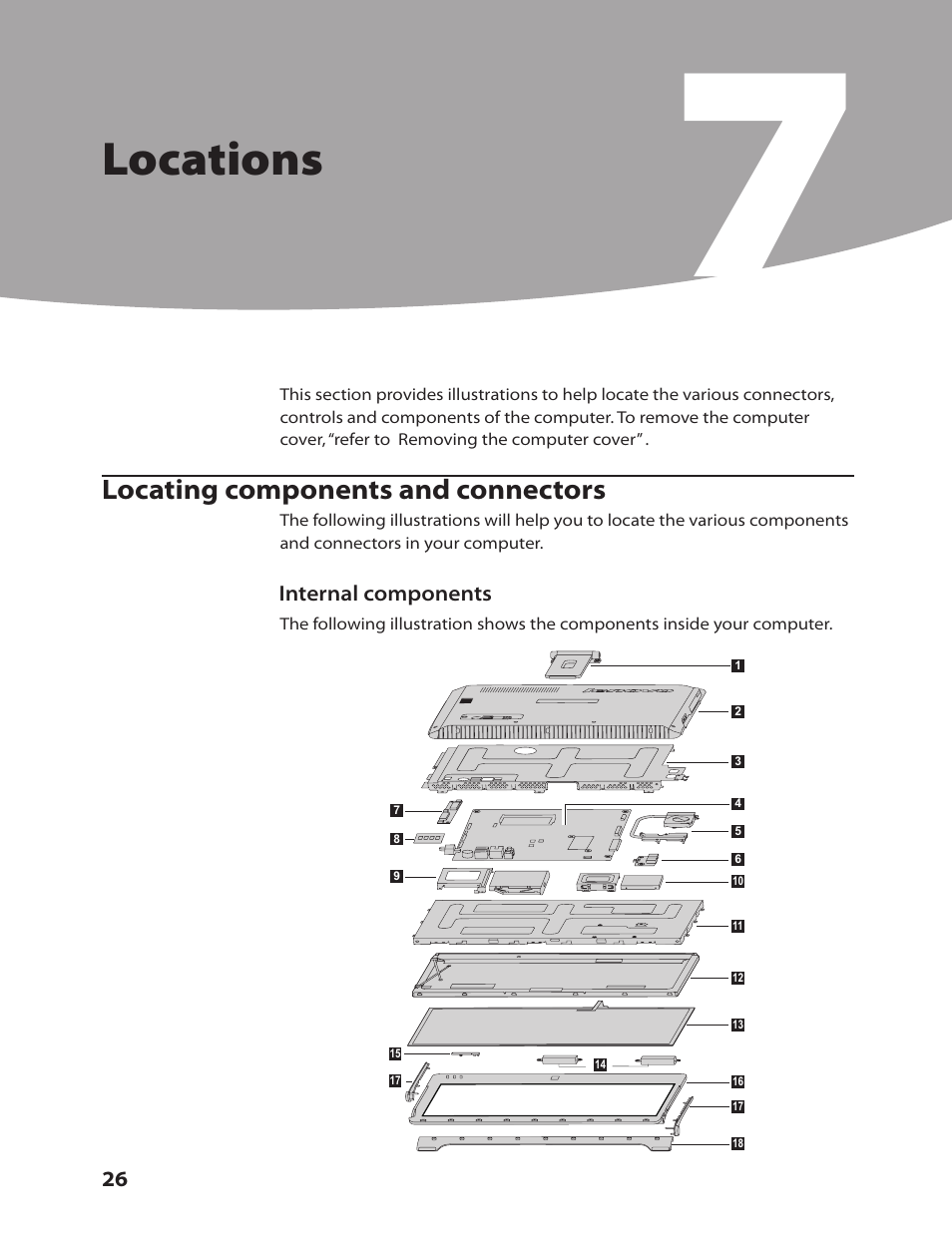 Locations | Lenovo 3000 C100 All-In-One User Manual | Page 28 / 52