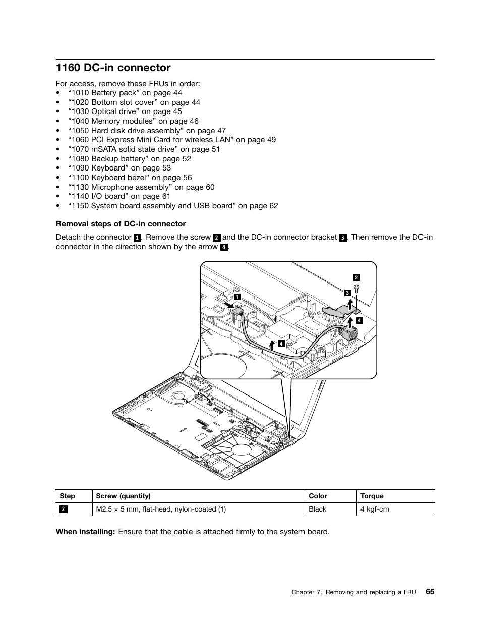 1160 dc-in connector | Lenovo B590 Notebook User Manual | Page 71 / 104