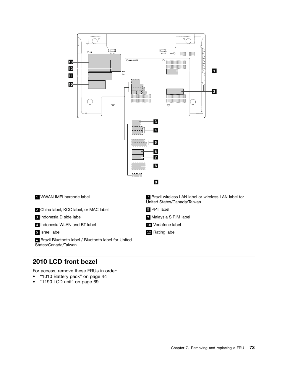 2010 lcd front bezel | Lenovo B590 Notebook User Manual | Page 79 / 104