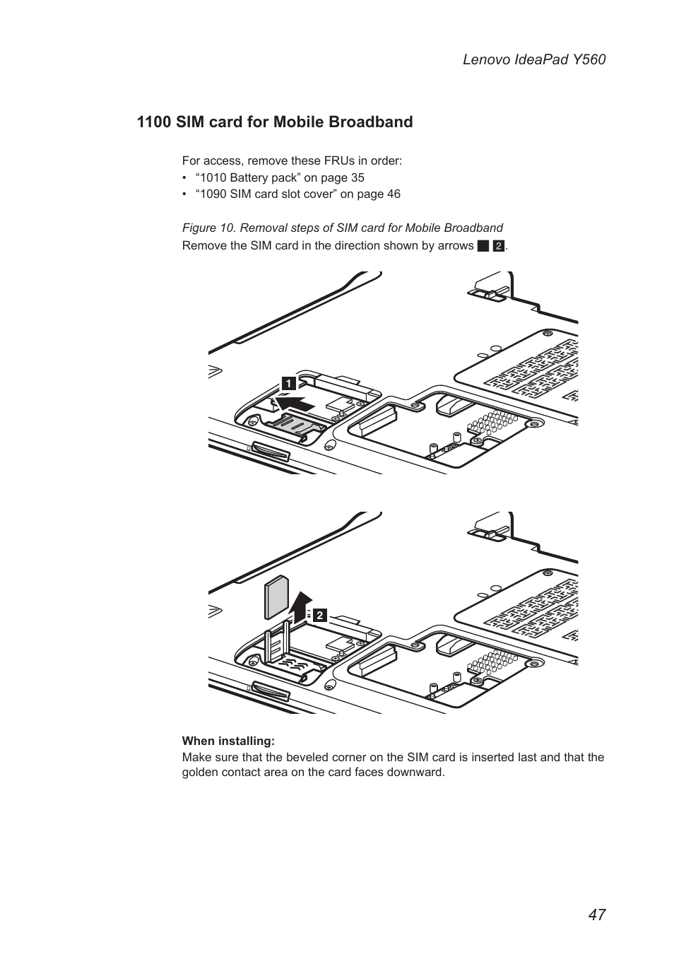 1100 sim card for mobile broadband | Lenovo IdeaPad Y560 User Manual | Page 51 / 103
