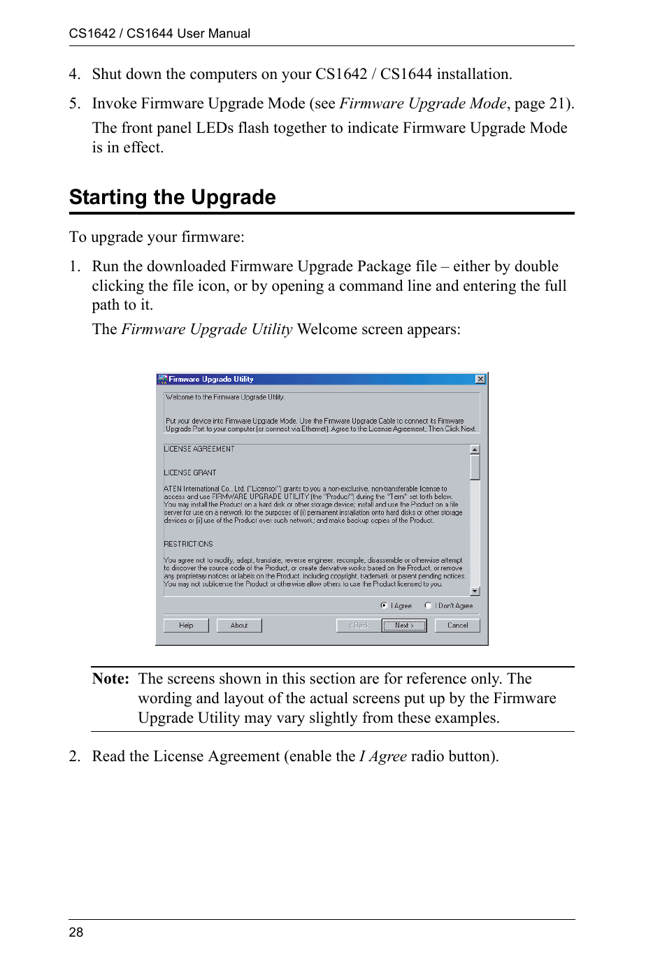 Starting the upgrade | ATEN CS1644 User Manual | Page 36 / 46