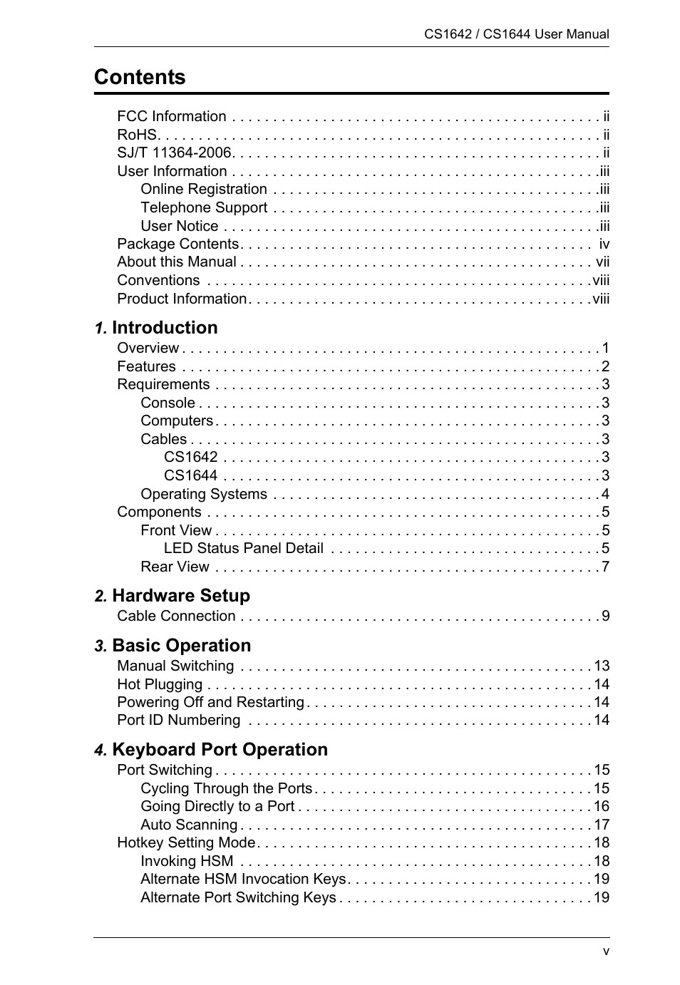 ATEN CS1644 User Manual | Page 5 / 46