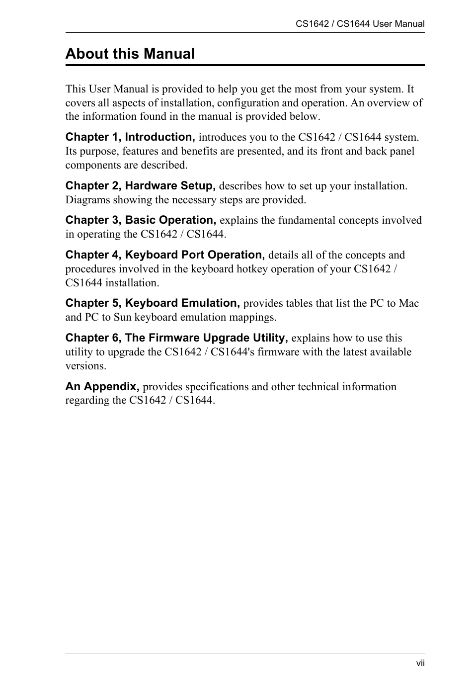 About this manual | ATEN CS1644 User Manual | Page 7 / 46
