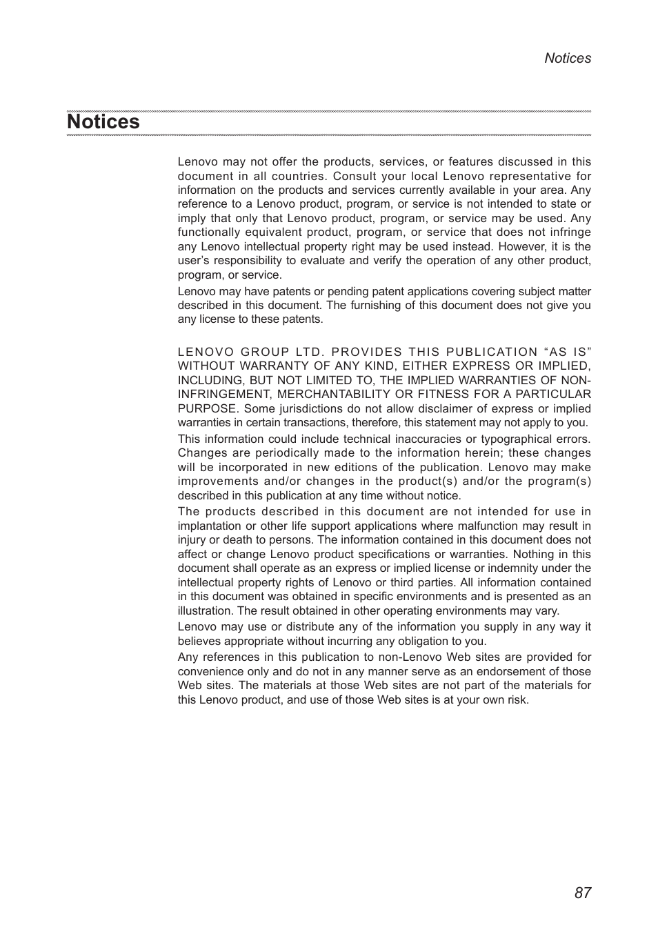 Notices | Lenovo G555 Notebook User Manual | Page 91 / 92