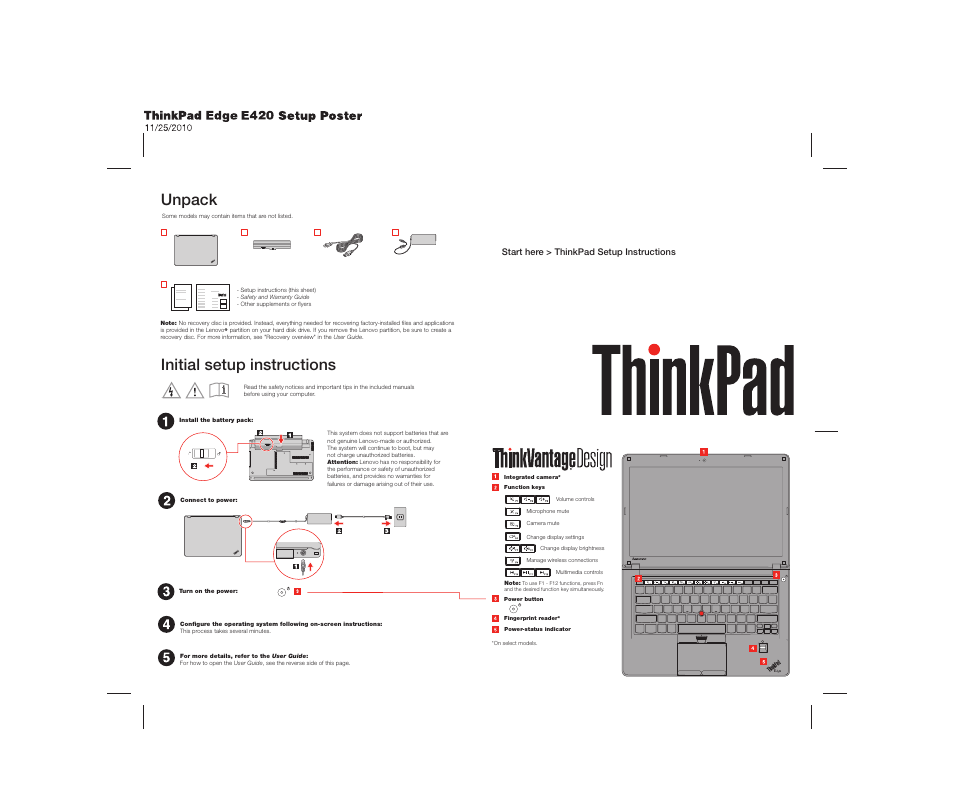 Lenovo ThinkPad Edge E420 User Manual | 2 pages