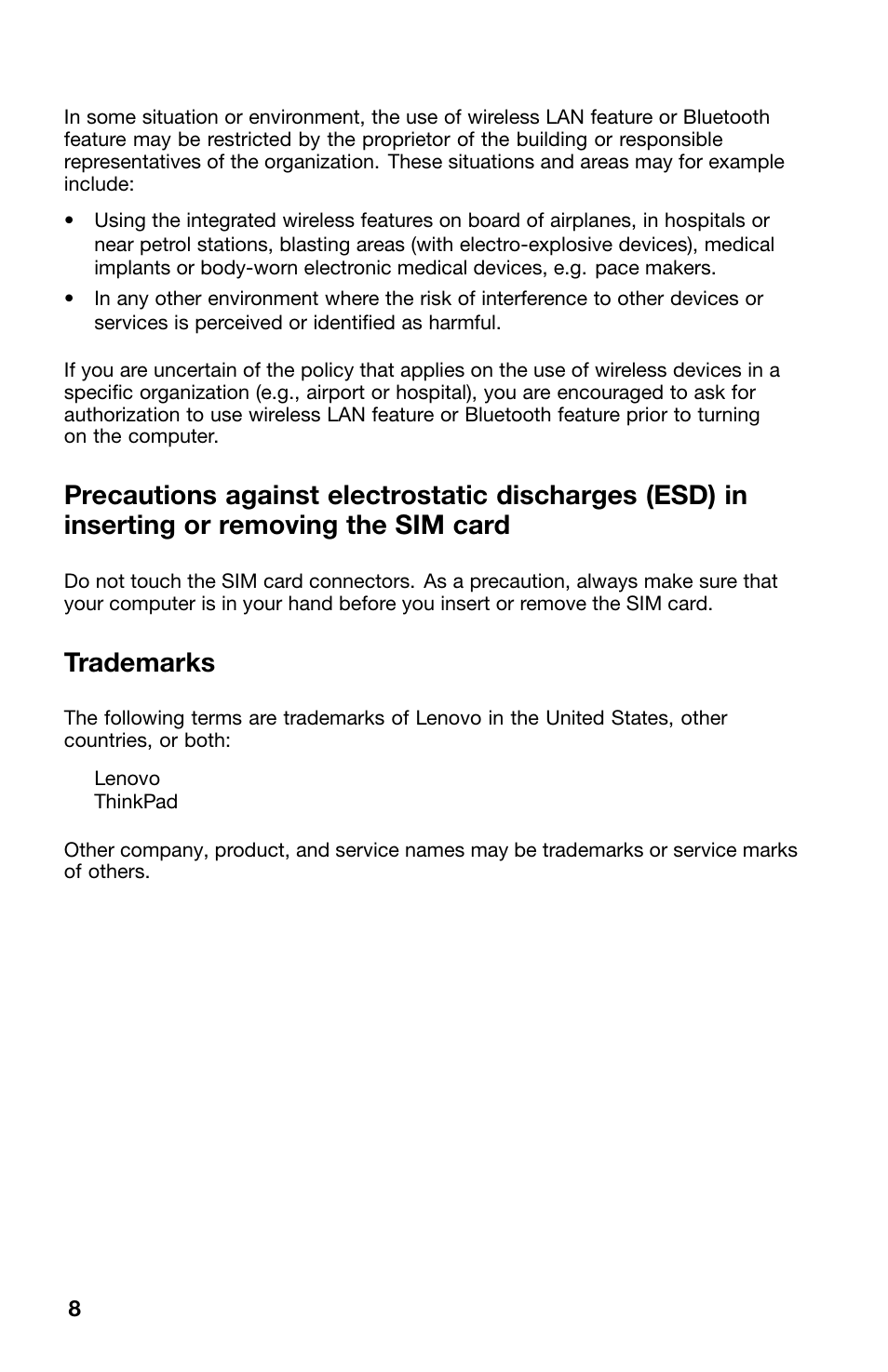 Trademarks | Lenovo ThinkPad Tablet User Manual | Page 8 / 10