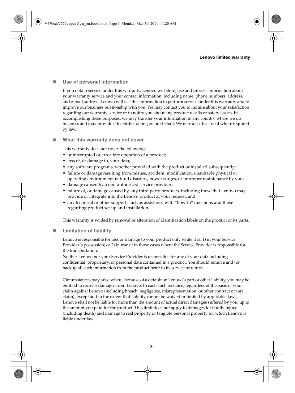 Lenovo V470c Notebook User Manual | Page 3 / 16