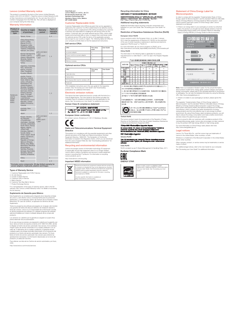 Lenovo E40-30 Notebook User Manual | Page 2 / 2