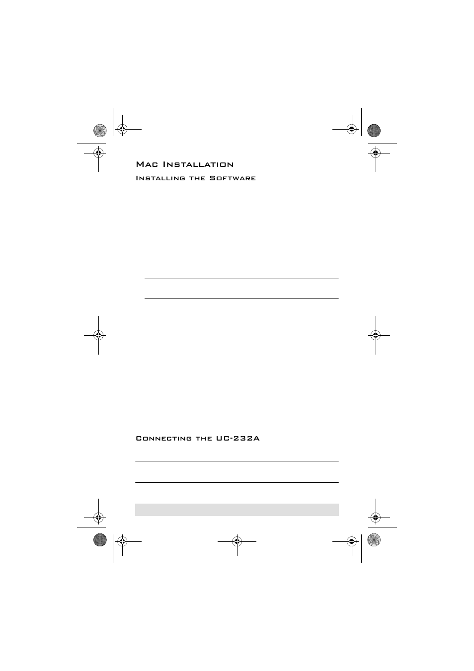 Mac installation, Installing the software, Mac os 9 | Mac os x, Connecting the uc-232a | ATEN UC-232A User Manual | Page 14 / 20