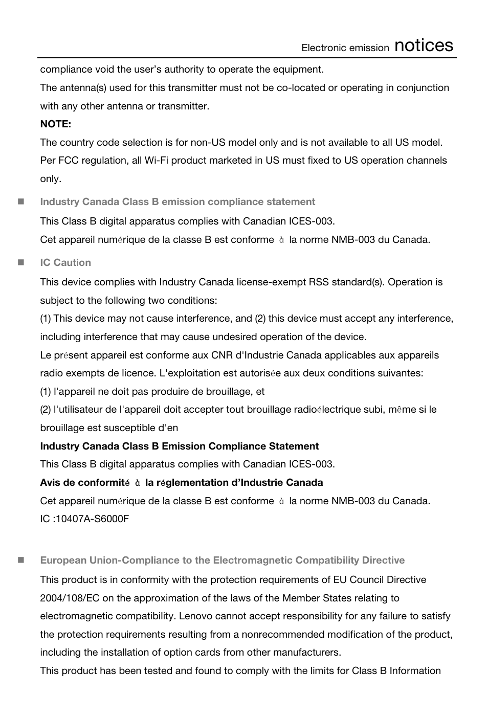 Notices | Lenovo S6000 Tablet User Manual | Page 18 / 22