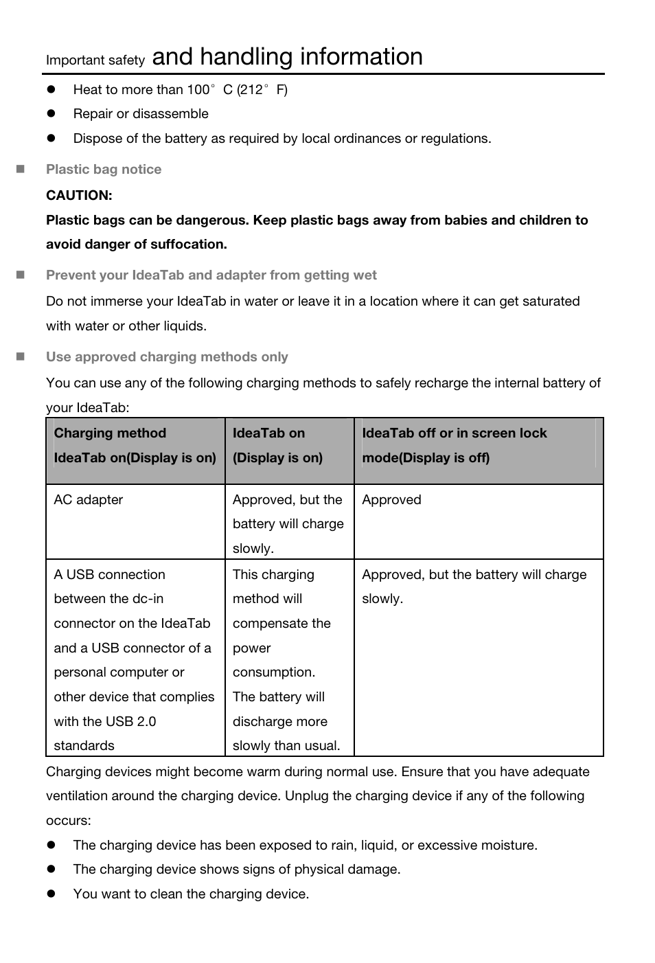 And handling information | Lenovo S6000 Tablet User Manual | Page 5 / 22