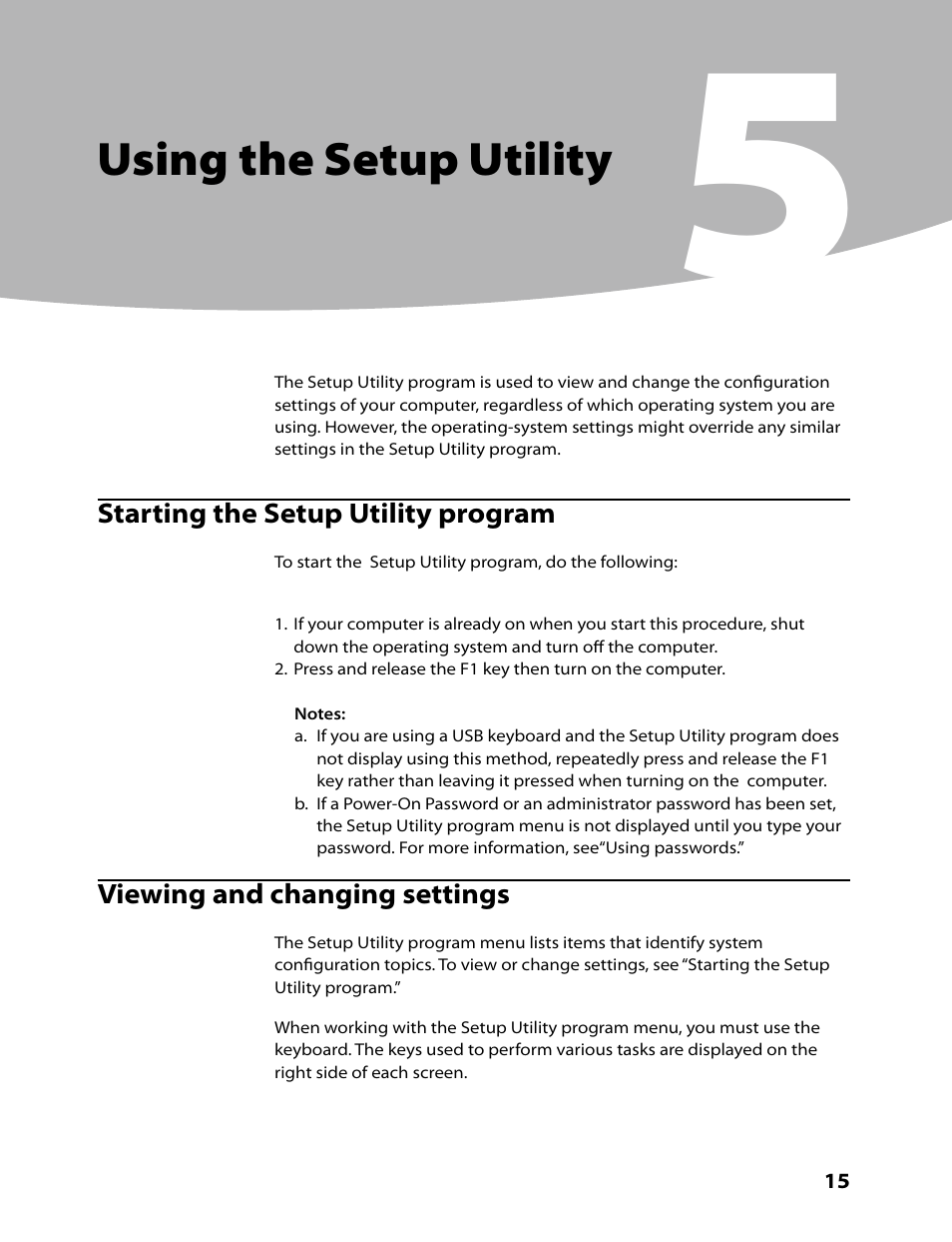 Using the setup utility | Lenovo IdeaCentre B520 User Manual | Page 17 / 73