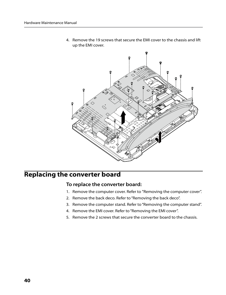 Replacing the converter board | Lenovo IdeaCentre B520 User Manual | Page 42 / 73