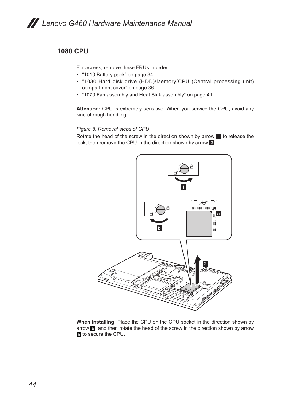 1080 cpu, Lenovo g460 hardware maintenance manual | Lenovo G460 Notebook User Manual | Page 48 / 91