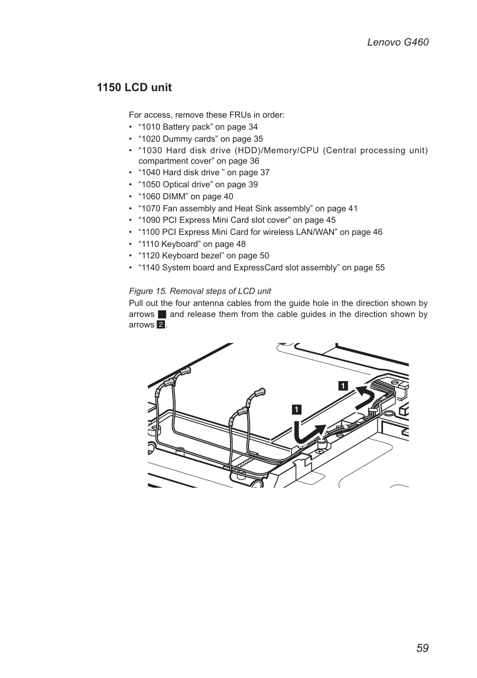 1150 lcd unit | Lenovo G460 Notebook User Manual | Page 63 / 91