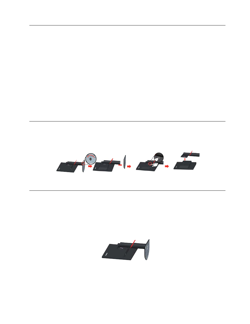 Caring for your monitor, Detaching the monitor base and stand, Wall mounting (optional) | Lenovo ThinkVision LT2013p 19.5in LCD Monitor User Manual | Page 26 / 41