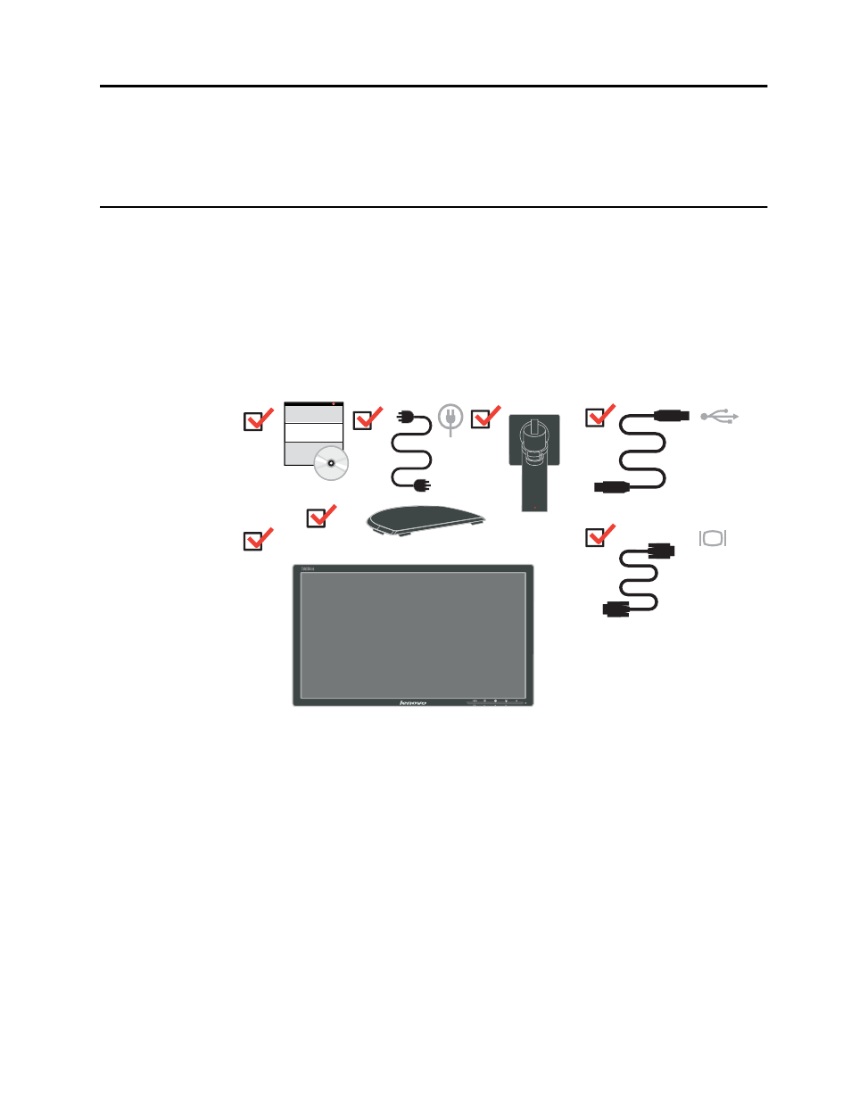 Chapter 1. getting started, Shipping contents | Lenovo ThinkVision LT2013p 19.5in LCD Monitor User Manual | Page 5 / 41