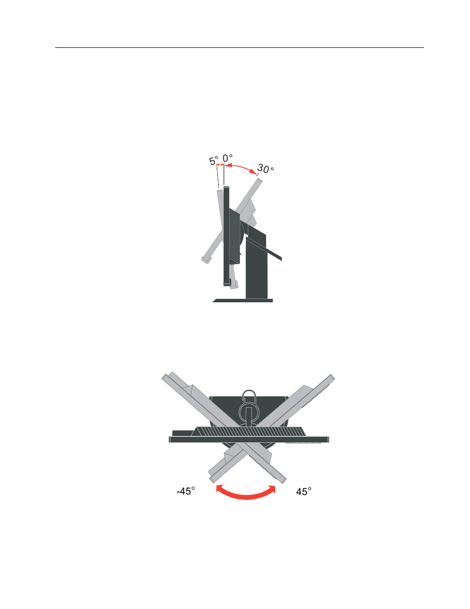 Product overview, Types of adjustments, Tilt | Swivel, Product overview -3, Types of adjustments -3 tilt -3 swivel -3, Types of adjustments tilt | Lenovo ThinkVision LT2013p 19.5in LCD Monitor User Manual | Page 7 / 41