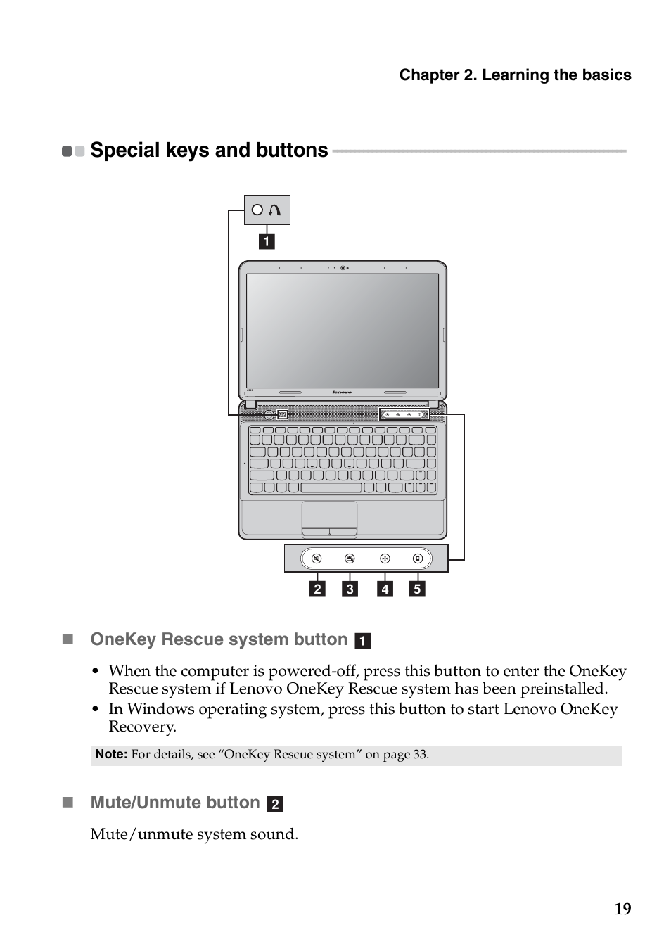 Special keys and buttons | Lenovo IdeaPad Z360 User Manual | Page 23 / 68