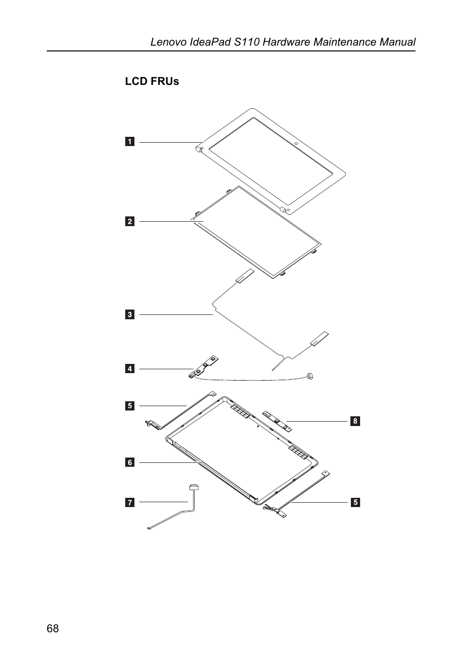 Lcd frus | Lenovo IdeaPad S110 User Manual | Page 72 / 86