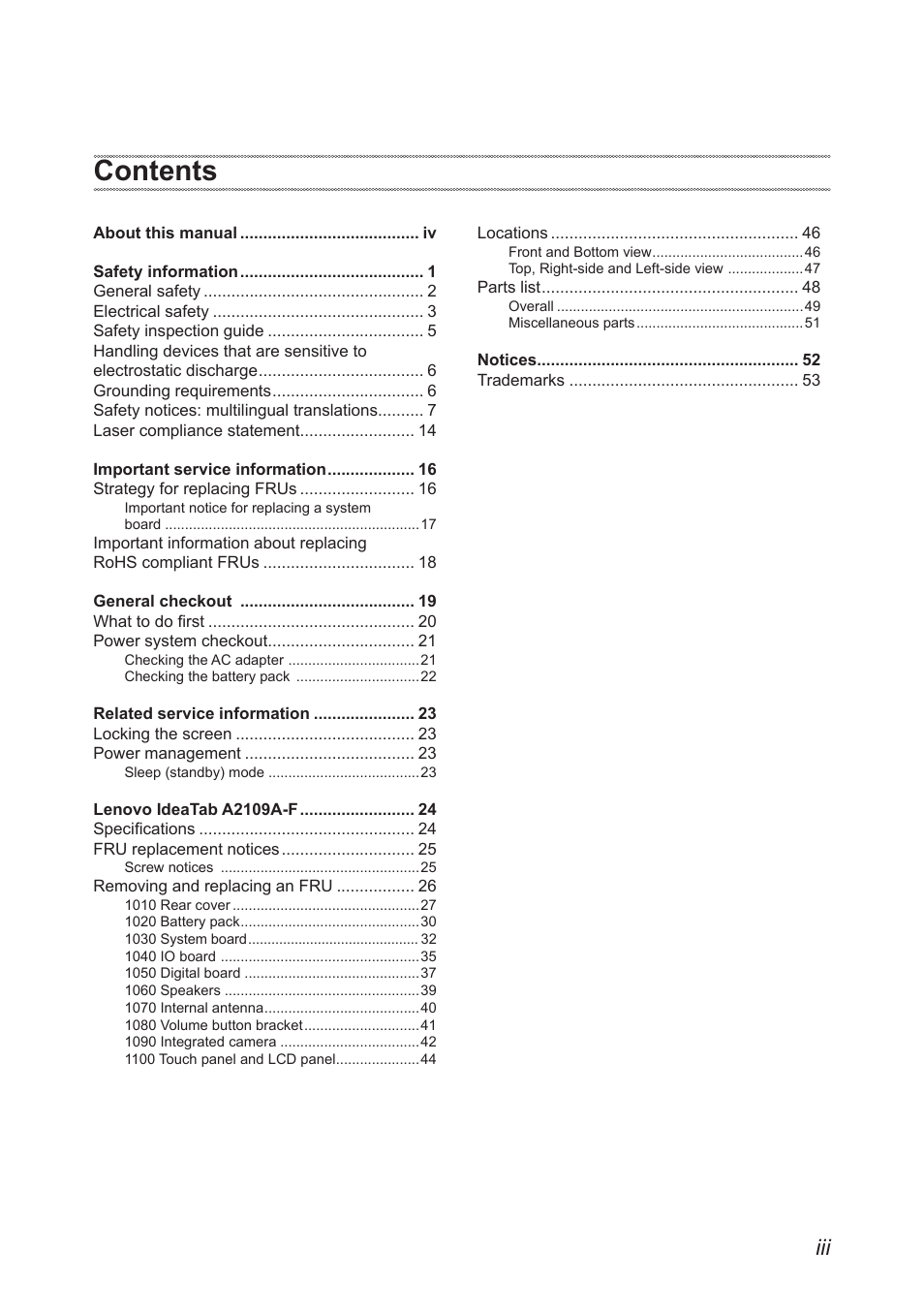Lenovo A2109 Tablet User Manual | Page 3 / 57