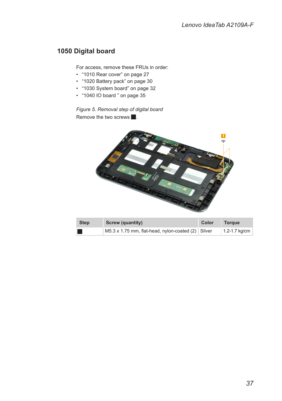 1050 digital board | Lenovo A2109 Tablet User Manual | Page 41 / 57