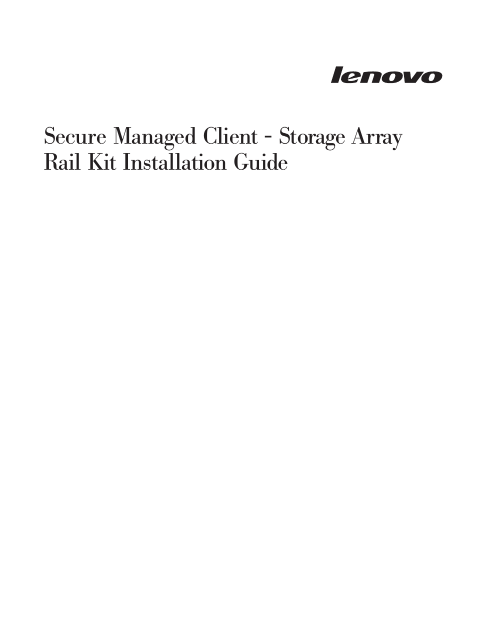 Secure, Managed, Client | Storage, Array, Rail, Installation, Guide | Lenovo Secure Managed Client User Manual | Page 3 / 12
