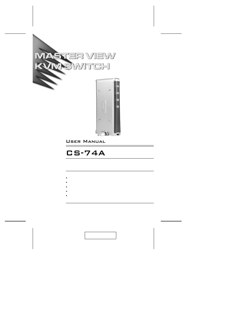 ATEN CS-74A User Manual | 16 pages