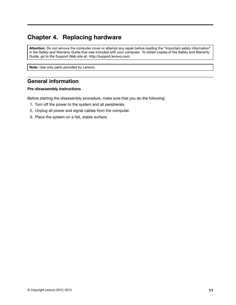 Chapter 4. replacing hardware, General information | Lenovo N300 All-In-One Lenovo User Manual | Page 17 / 30