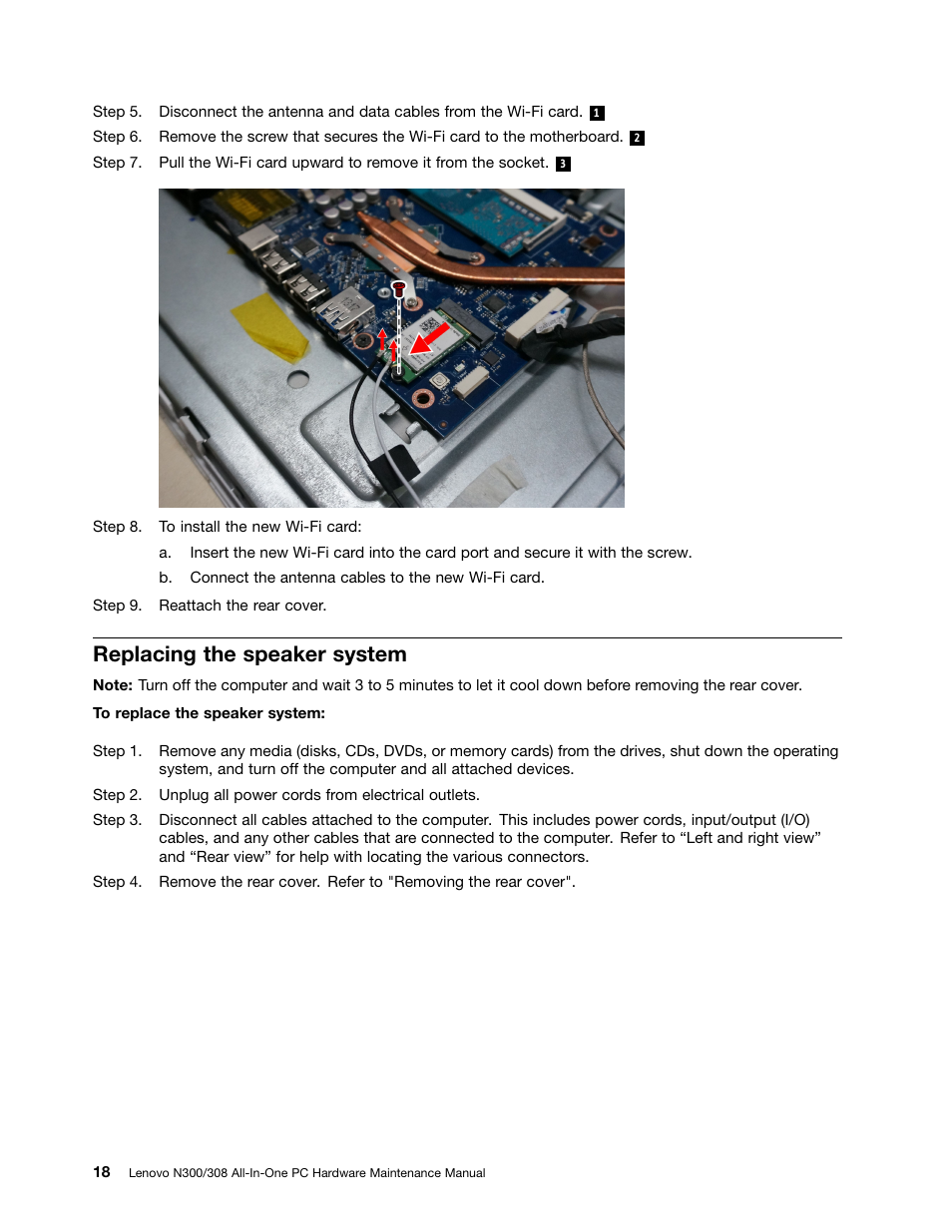 Replacing the speaker system | Lenovo N300 All-In-One Lenovo User Manual | Page 24 / 30