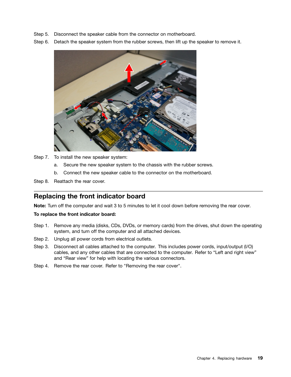 Replacing the front indicator board | Lenovo N300 All-In-One Lenovo User Manual | Page 25 / 30