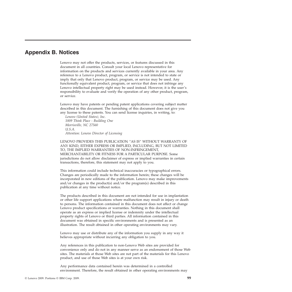Appendix b. notices | Lenovo ThinkServer TD200 User Manual | Page 105 / 120