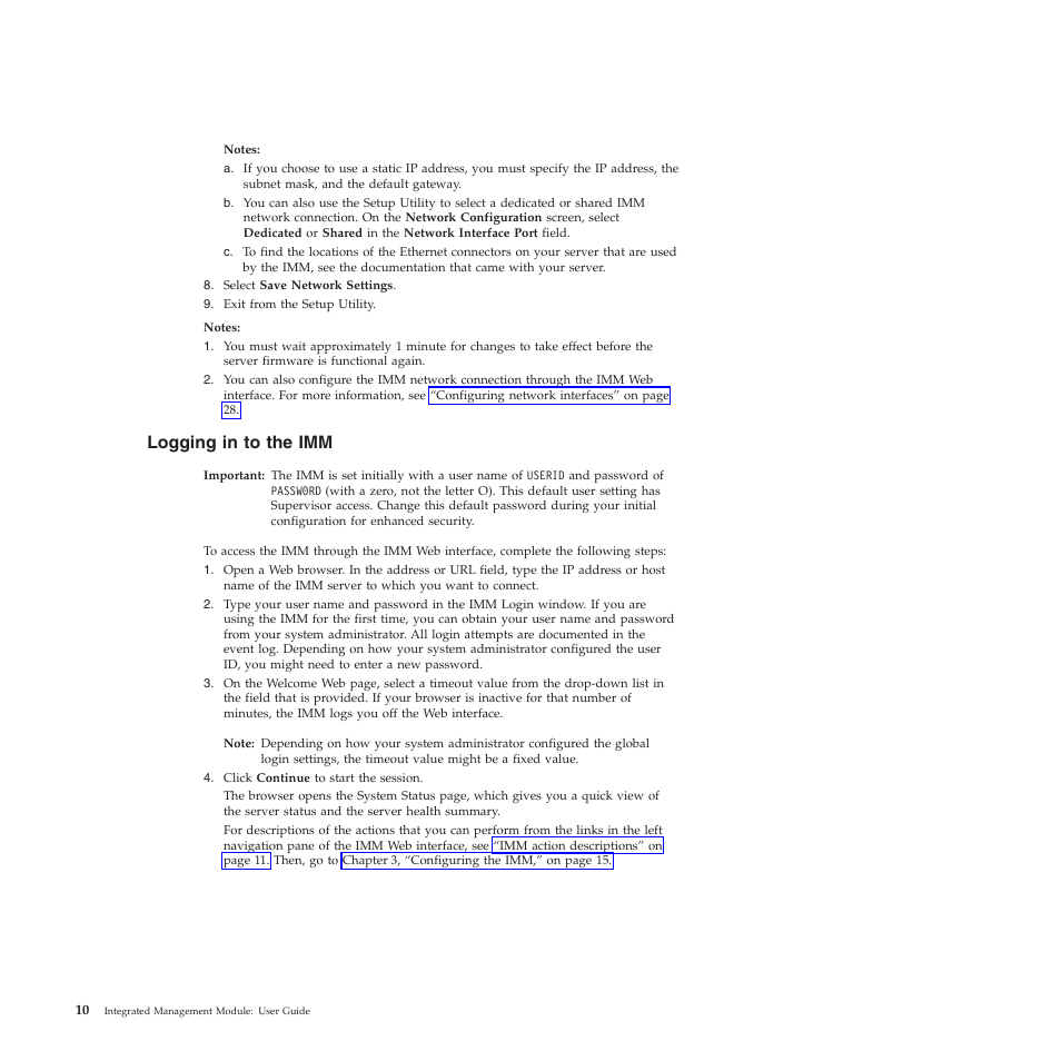 Logging in to the imm | Lenovo ThinkServer TD200 User Manual | Page 16 / 120