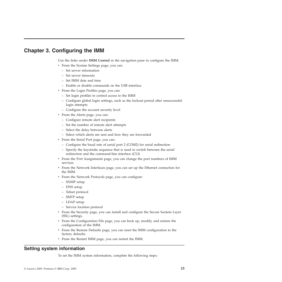 Chapter 3. configuring the imm, Setting system information | Lenovo ThinkServer TD200 User Manual | Page 21 / 120