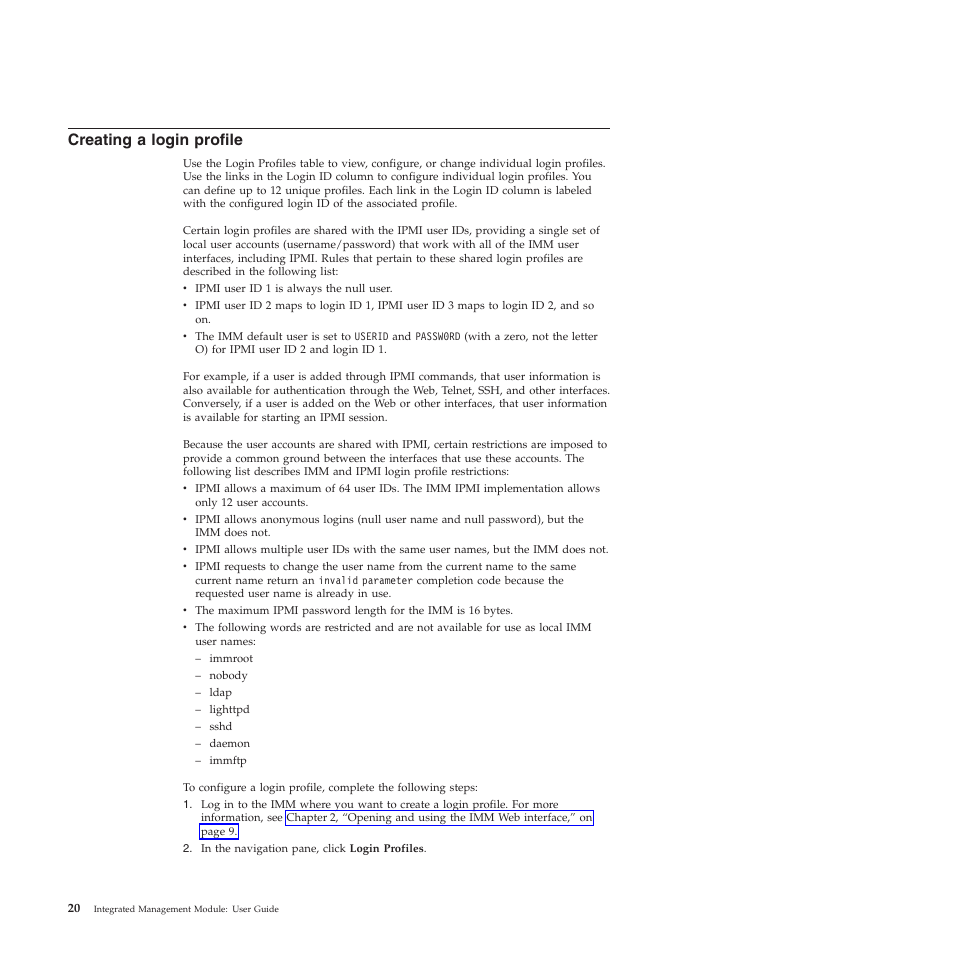 Creating a login profile | Lenovo ThinkServer TD200 User Manual | Page 26 / 120