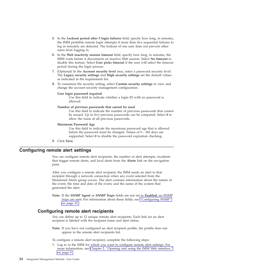 Configuring remote alert settings, Configuring remote alert recipients | Lenovo ThinkServer TD200 User Manual | Page 30 / 120