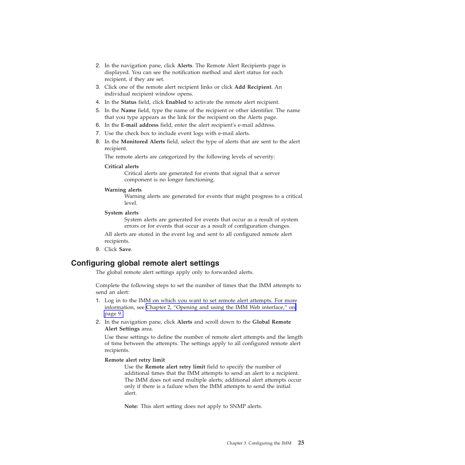 Configuring global remote alert settings | Lenovo ThinkServer TD200 User Manual | Page 31 / 120