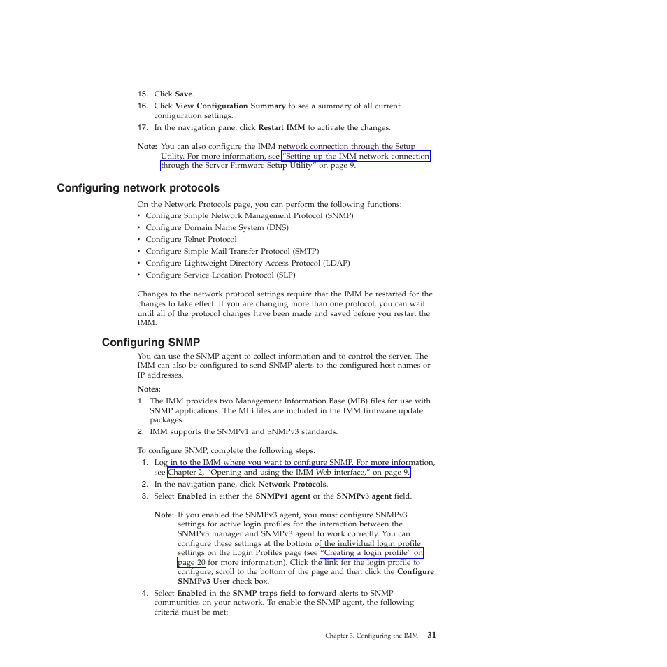 Configuring network protocols, Configuring snmp | Lenovo ThinkServer TD200 User Manual | Page 37 / 120