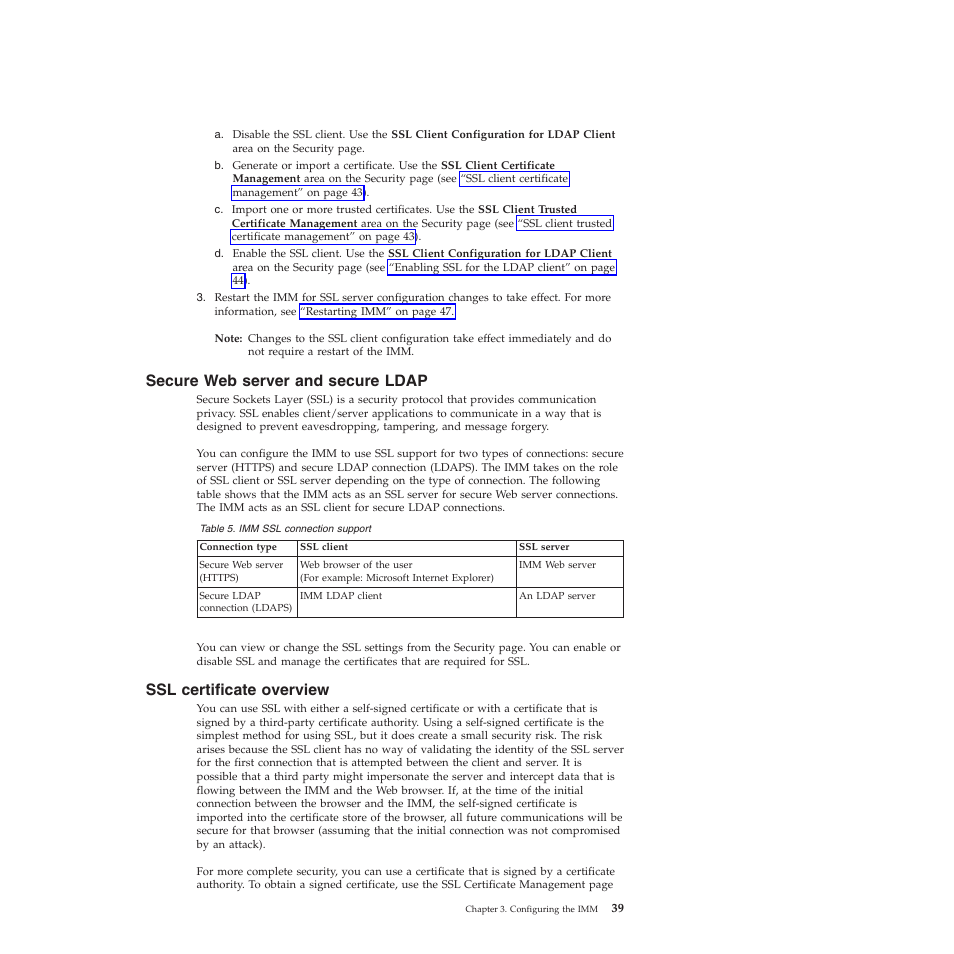 Secure web server and secure ldap, Ssl certificate overview | Lenovo ThinkServer TD200 User Manual | Page 45 / 120