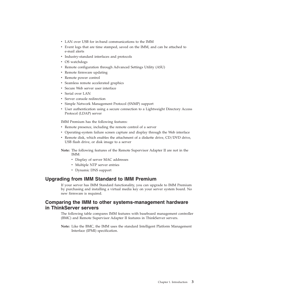 Upgrading from imm standard to imm premium | Lenovo ThinkServer TD200 User Manual | Page 9 / 120