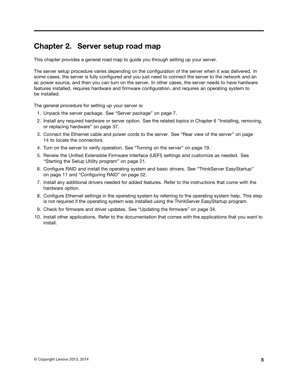 Chapter 2. server setup road map | Lenovo ThinkServer TS140 User Manual | Page 17 / 124