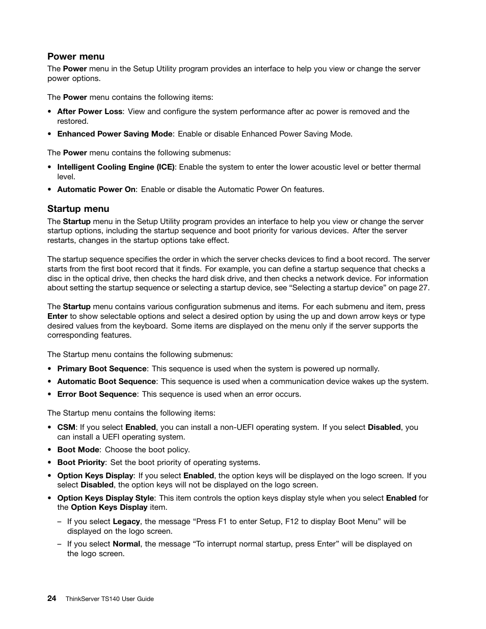 Lenovo ThinkServer TS140 User Manual | Page 36 / 124