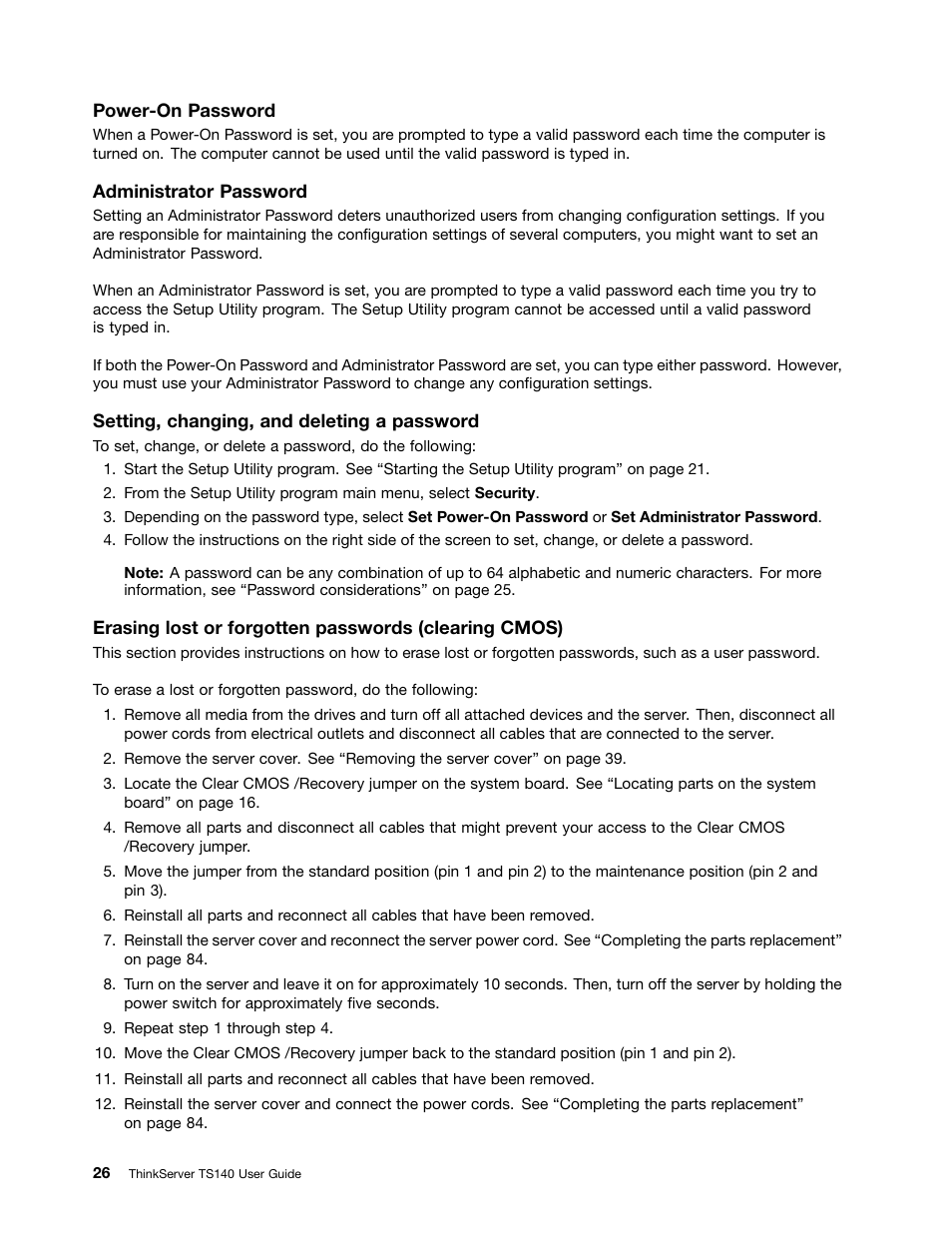 Lenovo ThinkServer TS140 User Manual | Page 38 / 124