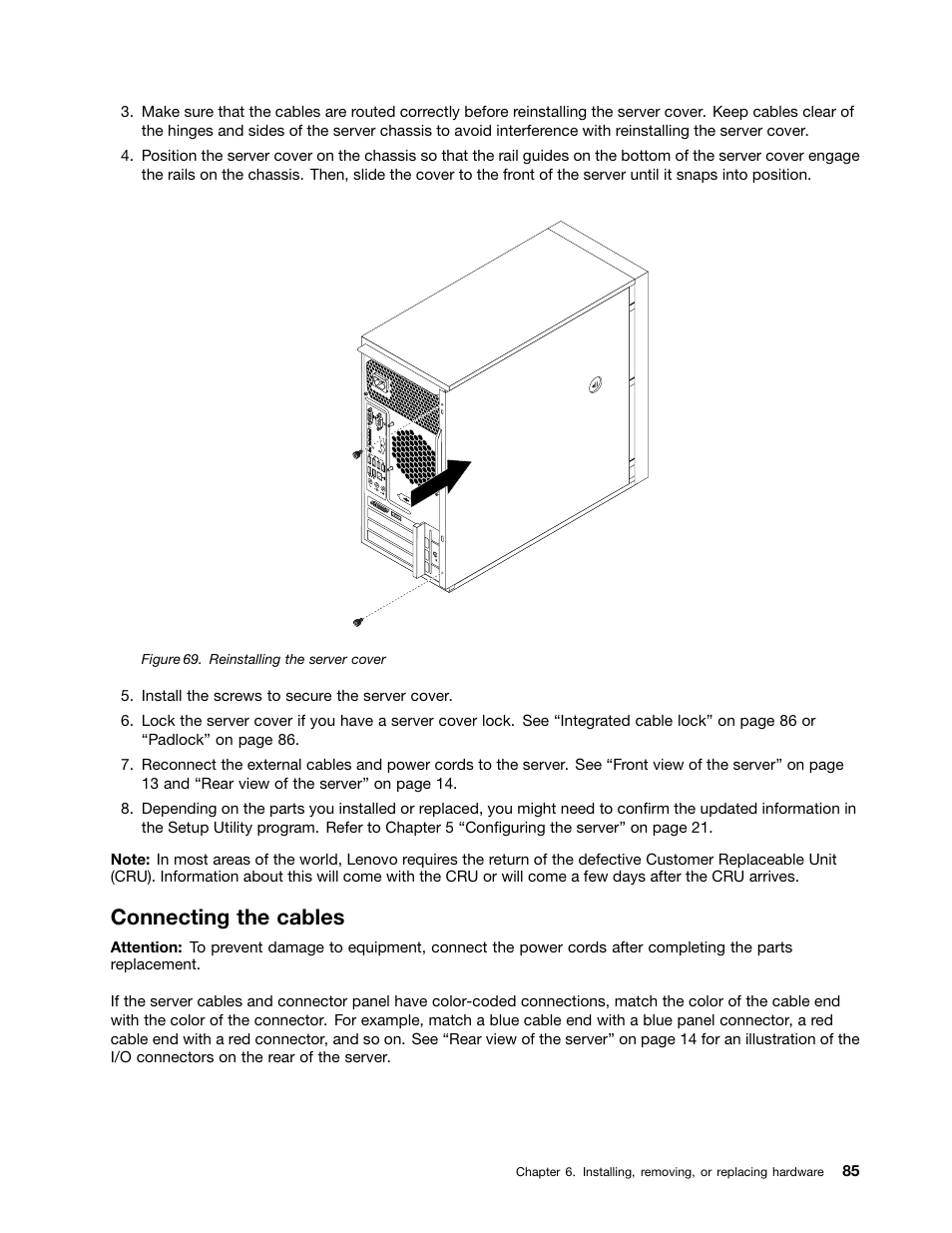 Connecting the cables | Lenovo ThinkServer TS140 User Manual | Page 97 / 124