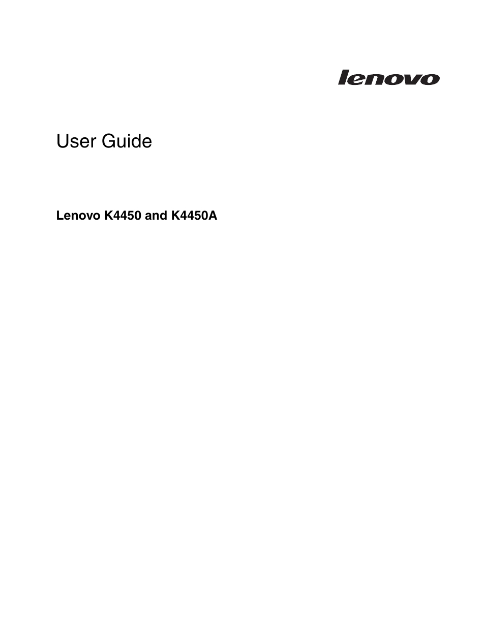 Lenovo K4450 Notebook User Manual | 56 pages