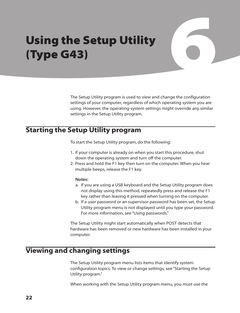 Using the setup utility (type g43) | Lenovo IdeaCentre K220 User Manual | Page 25 / 64